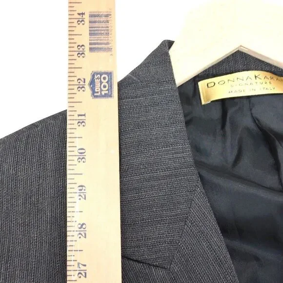 Vintage Donna Karan Signature Blazer 40 R Made in Italy 100% Wool Double Breast - Picture 6 of 10